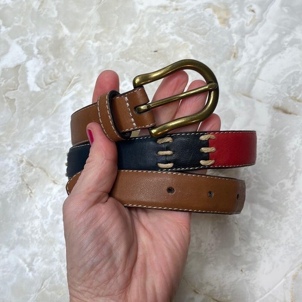 Vintage Dockers multicolor patchwork leather belt